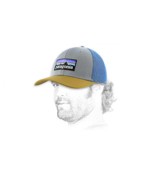 Netzcap grau P6 logo trucker hat feather grey